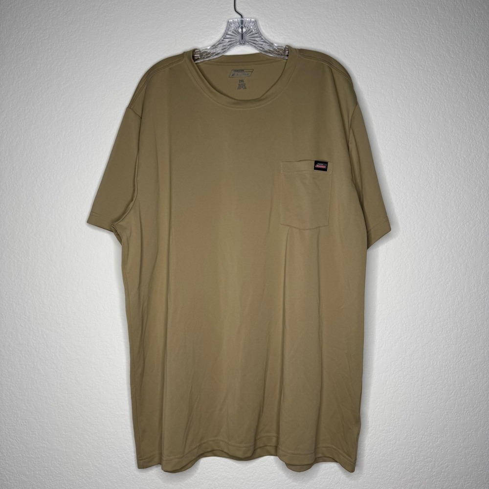 Dickies Beige Short Sleeve T Shirt Mens Size 2XL Athletic Breathable Material
